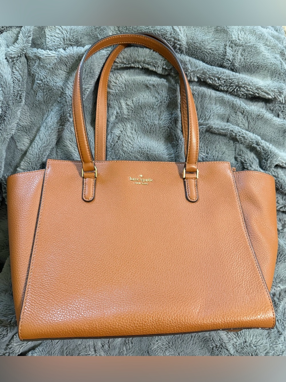kate spade Tan Pebbled Leather Shoulder Tote
